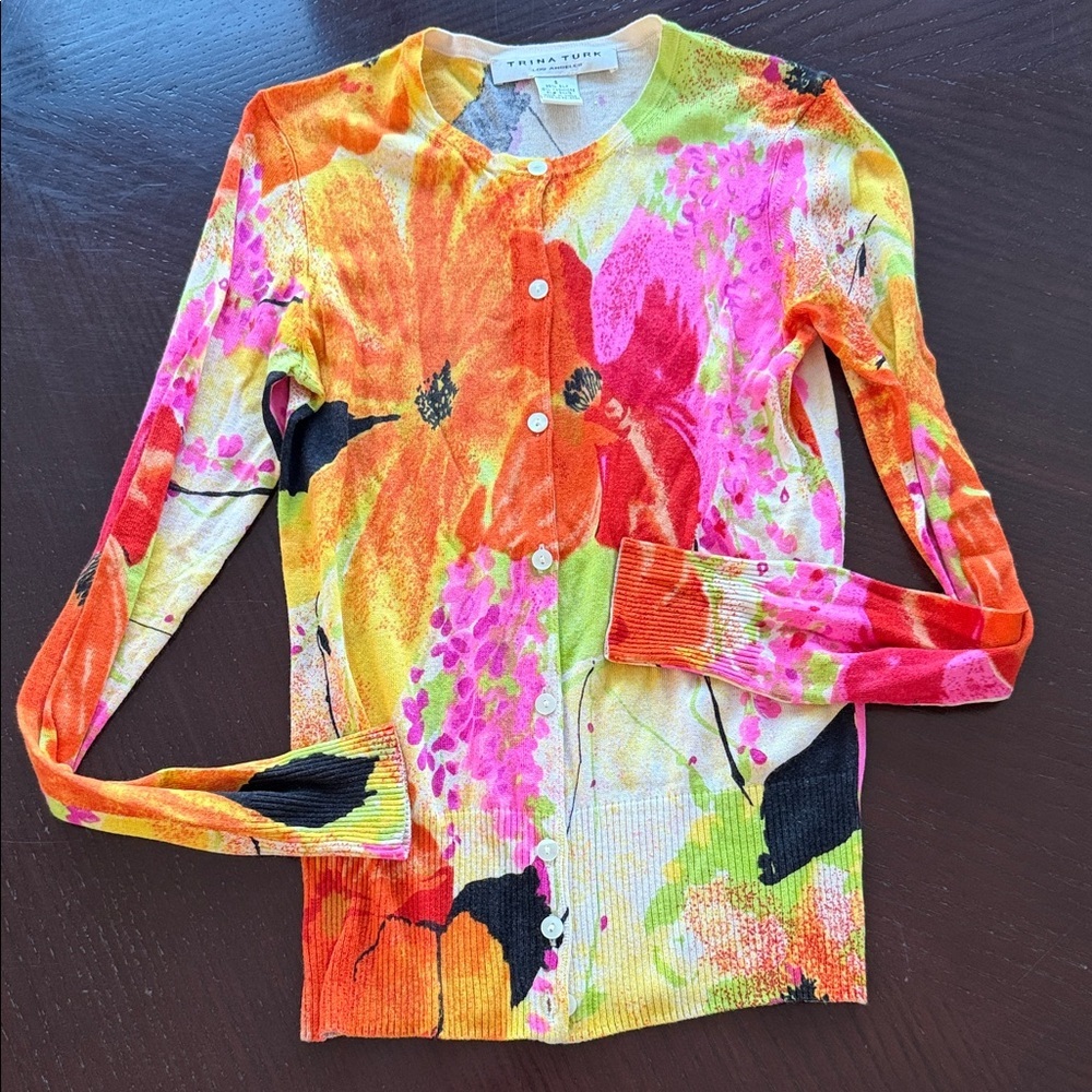 Trina Turk Kids Floral Button Down Shirt - Pink, Orange, Yellow